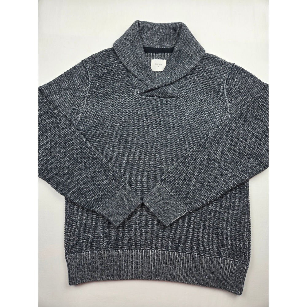 Billy Reid Men's Shawl Collar Sweater XL Gray Alpaca Wool‎ Blend Pullover Peru